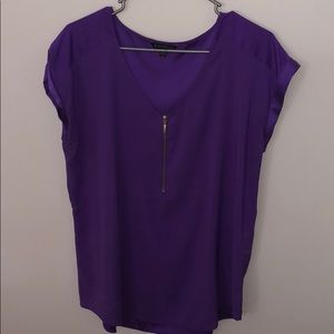 Purple short sleeve blouse from Express